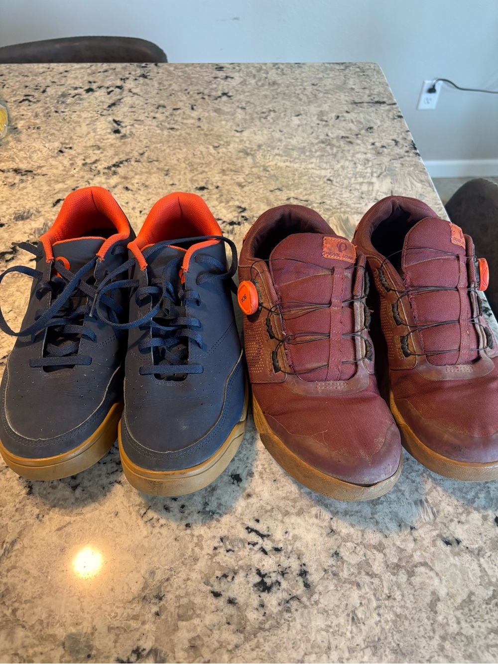 Pearl Izumi Men's Dual-Color Athletic Shoes - Navy & Maroon with Orange Accents